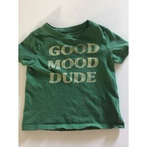 Old Navy Toddler Graphic Tee “Good Mood Dude” Green Size 2T